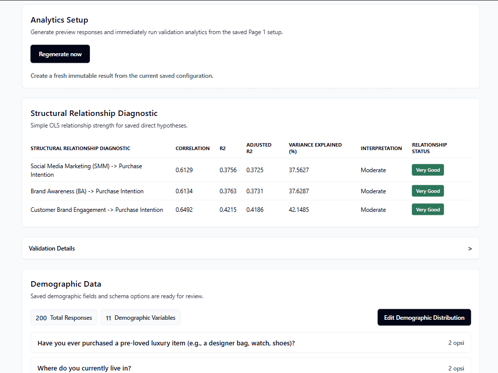 Generate product screen